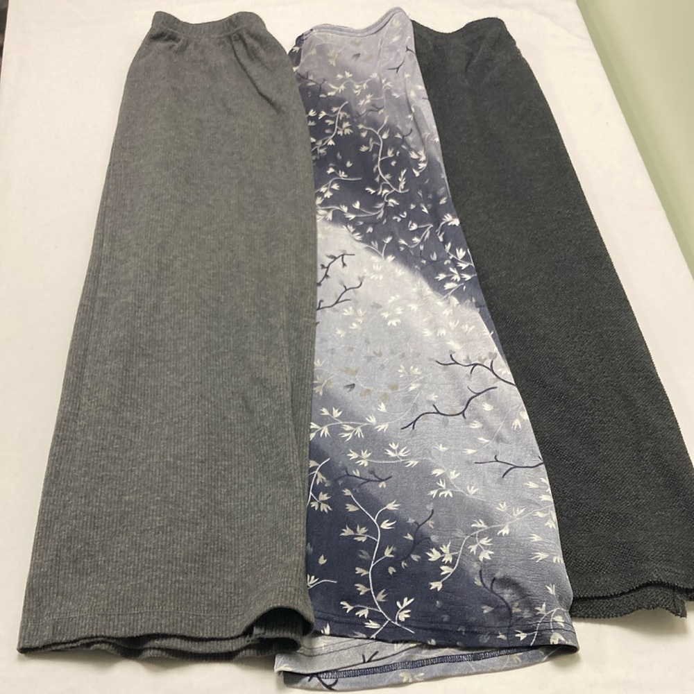 Elegant Gray and Blue Women's Skirt Set